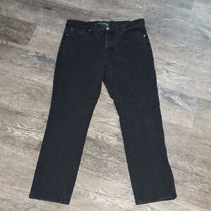 Classic Black Denim Jeans, By Ralph Lauren, Sz14 Classic Straight, Pre-owned